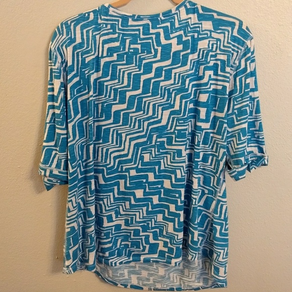 New Directions Blue/White Blouse Size XL (Z0494) - Picture 3 of 3